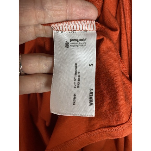 Patagonia Cardigan Womens SMALL Lightweight Orange Red Cropped Open Short Sleeve - Picture 5 of 6